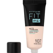 Maybelline New York Fit Me Matte &amp; Poreless Foundation, 107 Rose Beige - £20.11 GBP