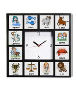 Cute Zodiac Signs Astrology Clock with 12 pictures - £24.80 GBP