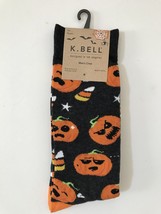 K. Bell Mens Halloween Crew Socks Pumpkins Candy Corn Print Fall Novelty... - £11.00 GBP