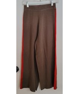 Womens XS J.O.A. Brown Red Stripe Knit Cropped Wide Leg Casual Pants - $12.22 CAD