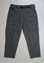 North Face Pants Mens Large Convertible Hiking Zip Off Trekking Nylon Gray - $29.28