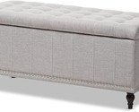Baxton Studio Sherrill Modern Classic Greyish Beige Fabric Upholstered B... - $403.99