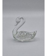 Fenton Vintage Clear Crystal Swan Figurine - $614.54 MXN