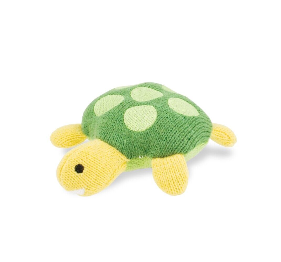 Sea Creatures - Knit Turtle Soft Fabric Baby Toy Washable - Rich Frog - $1.98