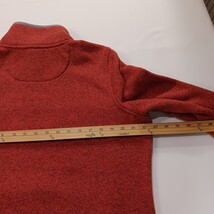 LL Bean Men’s L Orange Sweatshirt Sweater Fleece Slightly Fitted 1/4 Snap 292726 image 6