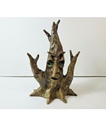 Hand Made Glazed Pottery Lord of the Rings Fantasy Face Tree Signed &amp; Da... - $67.31