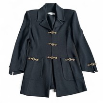 Vintage St. John Women’s Jacket Sz 2 Black Santana Knit Ornate Gold Butt... - $148.45