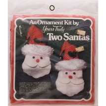 vtg 80s 1980 Yours Truly Ornament Kit Two Santas #2833 Christmas - £7.06 GBP