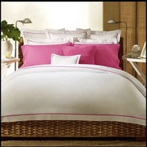 RALPH LAUREN 464 &quot;PALMER&quot; 1pc  TWIN DUVET  MONACO PINK/WHITE BNIP $285 B... - $91.78