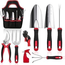 Gardening Tools 9 Pieces Stainless Steel Heavy Duty Tool Set with Non Slip Rubbe - £38.88 GBP