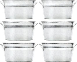 7 Point 5 Inches Long And 3 Point 5 Inches Tall Hosley Set Of 6 Oval Galvanized - £30.25 GBP