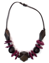 Paparazzi Pacific Paradise Necklace Chunky Wood Statement  20&quot; - £5.59 GBP