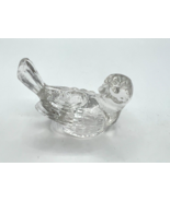 Vintage Mini Taper Bird Clear Glass Candle Holder Figurine - £6.38 GBP