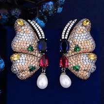 GODKI New Vintage Butterfly Earrings  Boho Bohemian Imitation Pearl Dangle Earri - £28.61 GBP