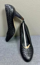 Bottega Veneta Intrecciato Weave Black Leather Heel Shoes Size 9 B Made ... - $98.99