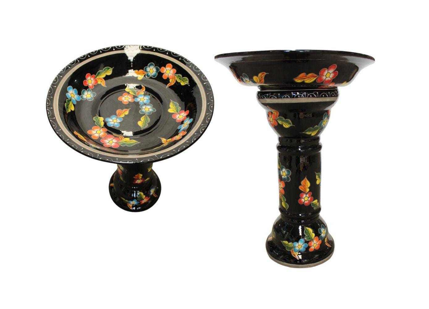 Mexican Talavera Birdbath Handcrafted - Flowers - - $399.00