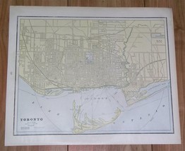 1890 Antique Map Of City Of Toronto Ontario / Verso Montreal Quebec / Canada - £23.38 GBP