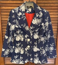 Vintage 70s Denise Are There Fitted Embroidered Floral Jacket Blazer - £32.13 GBP