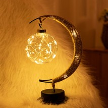 LED Moon Lamp Line Rattan Handmade Night Light Home Decoration Night Lamp  - £27.17 GBP