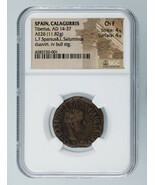 Spain, Calagurris AE 26 Tiberius (14 - 37 AD) Graded by NGC as Choice Fine - €944,36 EUR