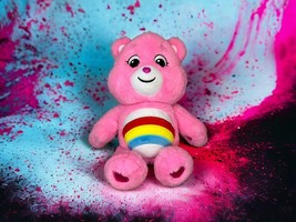 CHEER BEAR Care Bear Unlock The Magic Pink Rainbow Basic Fun Medium Plush 2020 - £13.58 GBP