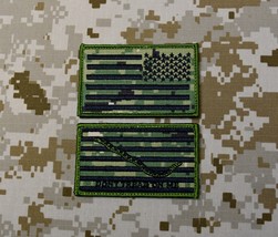 NWU Type III Reverse US Flag &amp; USN First Navy Jack Patch Set AOR2 Hook U... - $25.09 CAD