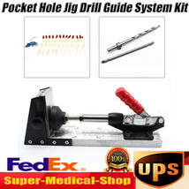 Pocket Hole Jig Drill Guide System Kit Woodworking Carpentry Tool Screw ... - $60.99