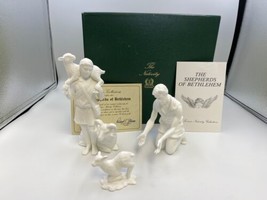 Lenox China NATIVITY WHITE Set of 3 Shepherds Original Box - £118.02 GBP