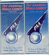 2 Pan American Airways System Time Table 1953 English &amp; Spanish Flying C... - $97.02