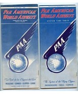 2 Pan American Airways System Time Table 1953 English &amp; Spanish Flying C... - £76.66 GBP