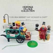 Dept 56 Heritage Village Collection “Chelsea Market Hat Monger &amp; Cart” 5... - £18.25 GBP