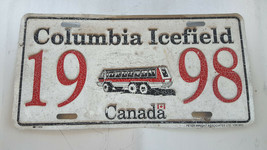 Columbia Icefield Canada 1998 License Plate White Black Red - $39.95