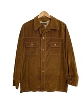 Vintage Famous Barr Mens Over Shirt Size Large Brown Corduroy Pointe Collar - £31.32 GBP