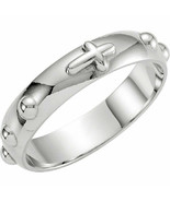 5 mm ROSARY RING REAL SOLID .925 STERLING SILVER SIZE 9 - $94.68 CAD