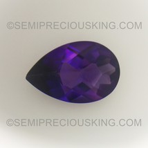 Natural Amethyst African Pear Checkerboard Cut 12X8mm Indigo Purple Color FL Cla - £63.42 GBP