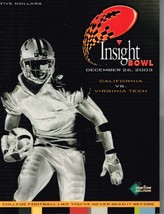 2003 Insight Bowl Game Program California Golden Bears Virginia Tech Hokies - £65.49 GBP