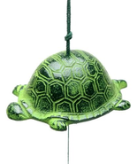 Iron Japanese Wind Chime, Turtle, Green - $38.62