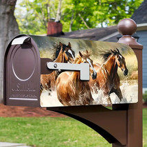 Running Horses Mailbox Cover / Wrap - 21&quot; x 18&quot; - Fits Standard Mailbox - £6.94 GBP