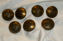 Vintage WW1 Military ROYAL CANADA ARTILLERY Rolling Cannon Buttons, 6 - £15.62 GBP