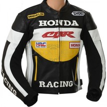 Honda Cbr Classic White/Red Biker Motorbike/Motorcycle Leather Jacket All Siz - £125.91 GBP