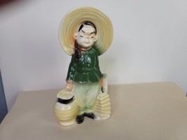 Royal Copley Chinese Boy  Planter Ceramic Vintage 6&quot; Standing - £18.99 GBP