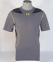 Under Armour Gray Padded Short Sleeve Compression Football Shirt Men&#39;s NWT - £67.93 GBP