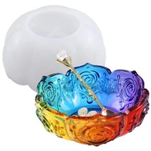 Rose Flower Shape Carving Bowl Silicone Mold Epoxy Resin Mould Casting Mould DIY - £7.35 GBP