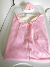 Baby Doll Bunting &amp; Hat Pink Flannel for 18&quot; Doll - £11.98 GBP