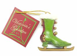 Victorian Ice Skate Ornament 2.5 inches (Green) - $17.50