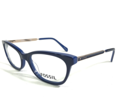 Fossil Eyeglasses Frames FOS 7010 PJP Blue Gold Cat Eye Full Rim 51-17-140 - £25.92 GBP