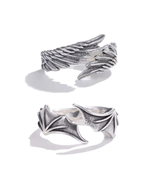 Wicked Silk Goth Angel and Devil, Demon Wing Rings 2pcs Set - $20.38 CAD