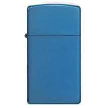 Zippo Windproof Lighter High Polish Blue Slim Case - $51.34