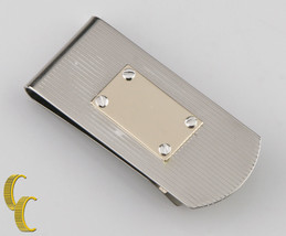 Sterling Silver Money Clip w/ 14k Yellow Gold Plaque - £324.36 GBP