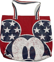 Disney Tote Bag Mickey Mouse Canvas Red White Blue Patriotic Americana A... - $180.66 MXN